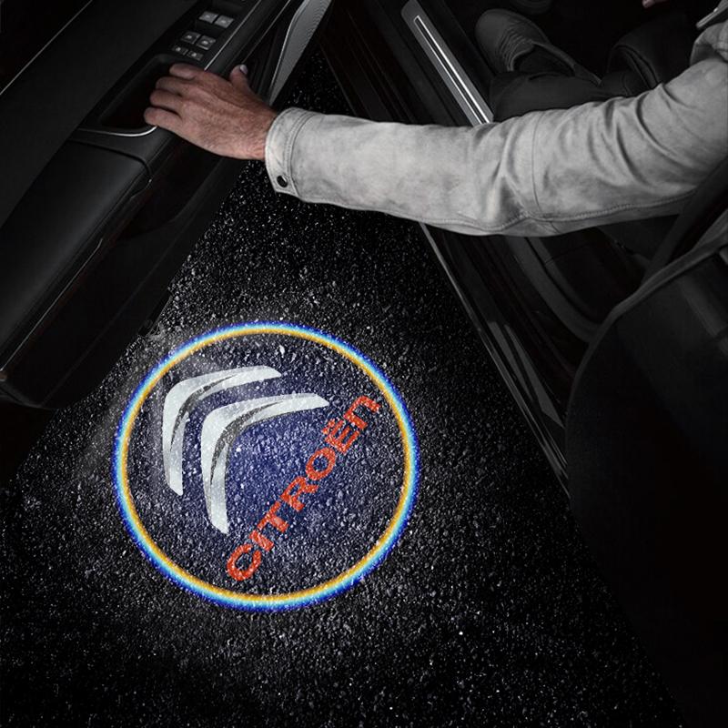 1/2Pcs Car Door Welcome Laser Led Projector Wireless Logo Light Accessories For Citroen C3 C5 AIRCROSS C5X C4 Cactus e-C4 X e-C3