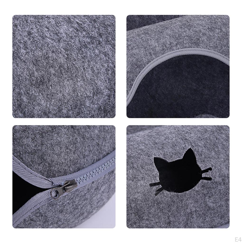 Felt Cat Tunnel Cave Bed, Detachable Cozy Easy to Carry for Training Toy