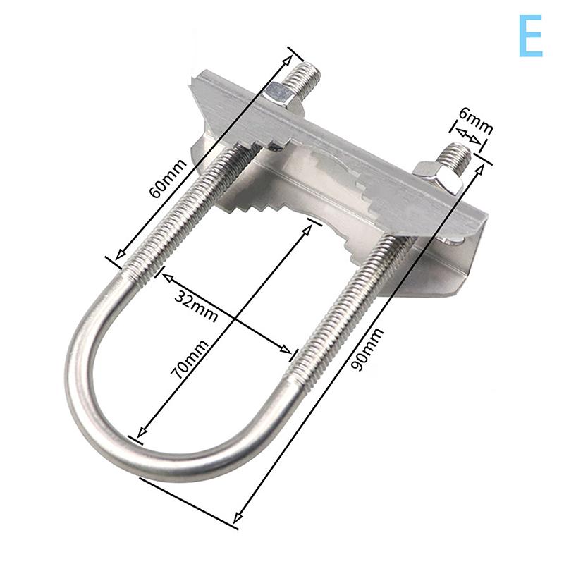 For TV,CB,Ham Double Antenna Mast Clamp V Jaw Block With M6 U Bolts Heavy Duty Anti-Rust Mast To Mast Mount Bracket Kit