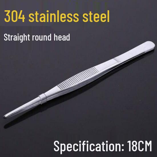 304 Stainless Steel Multifunctional Tweezers: Thickened Straight & Round Head, Bent Tip, Ideal for Aquatic Plants and Succulents.