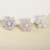 Copper-Plated Silver Rotating Snowflake Zircon Bead Brooch for DIY Necklace Accessories