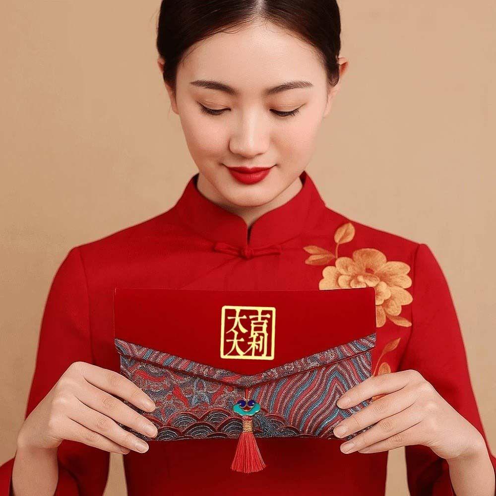 Magnetic Snap Spring Festival Red Envelope Traditional Lucky Money Packet  Celebration Party
