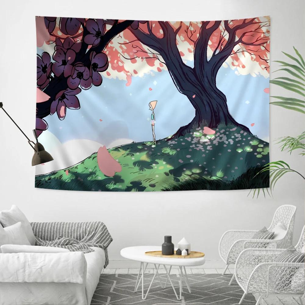 Cartoon Steven Universe Anime Tapestry Hanging Tarot Hippie Wall Rugs Dorm Home Decor