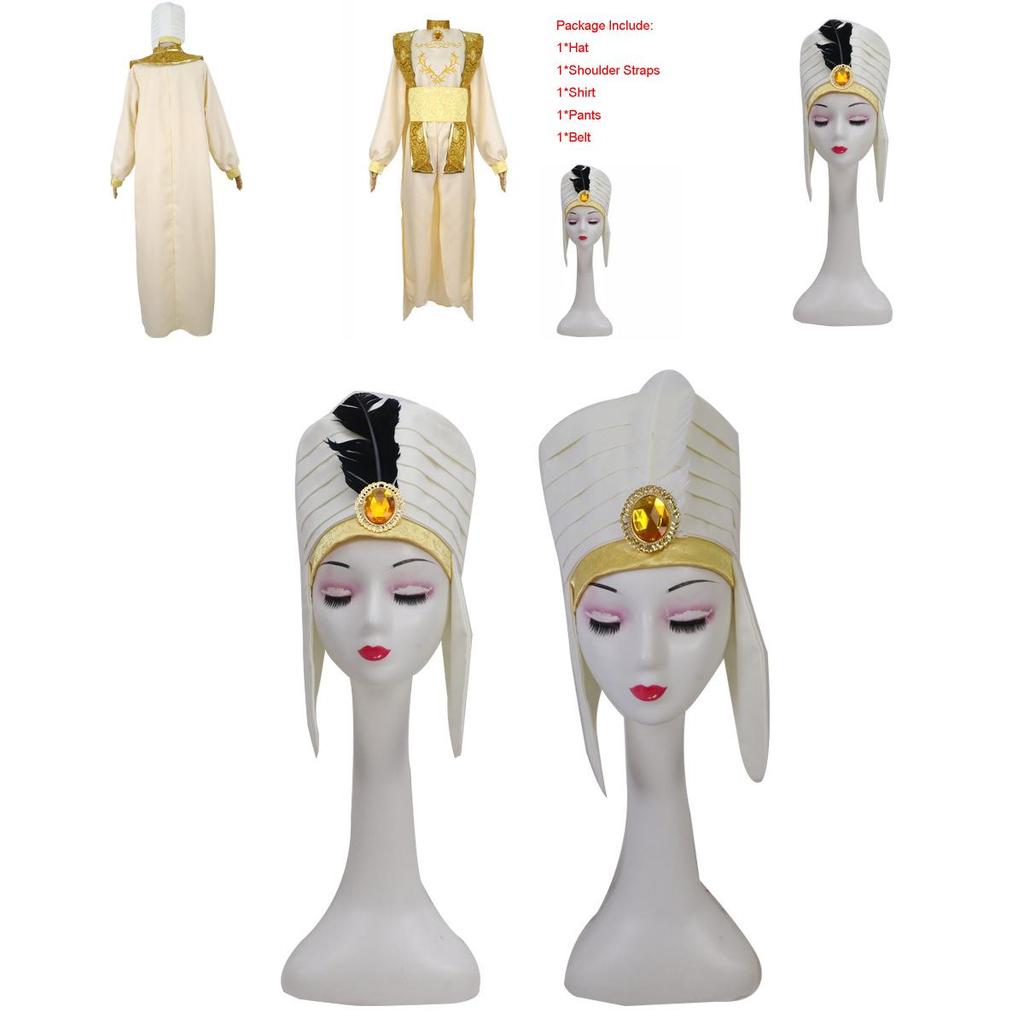 Stylish Arabian Prince Aladdin Adult Cosplay Costume Party Outfit With Hat