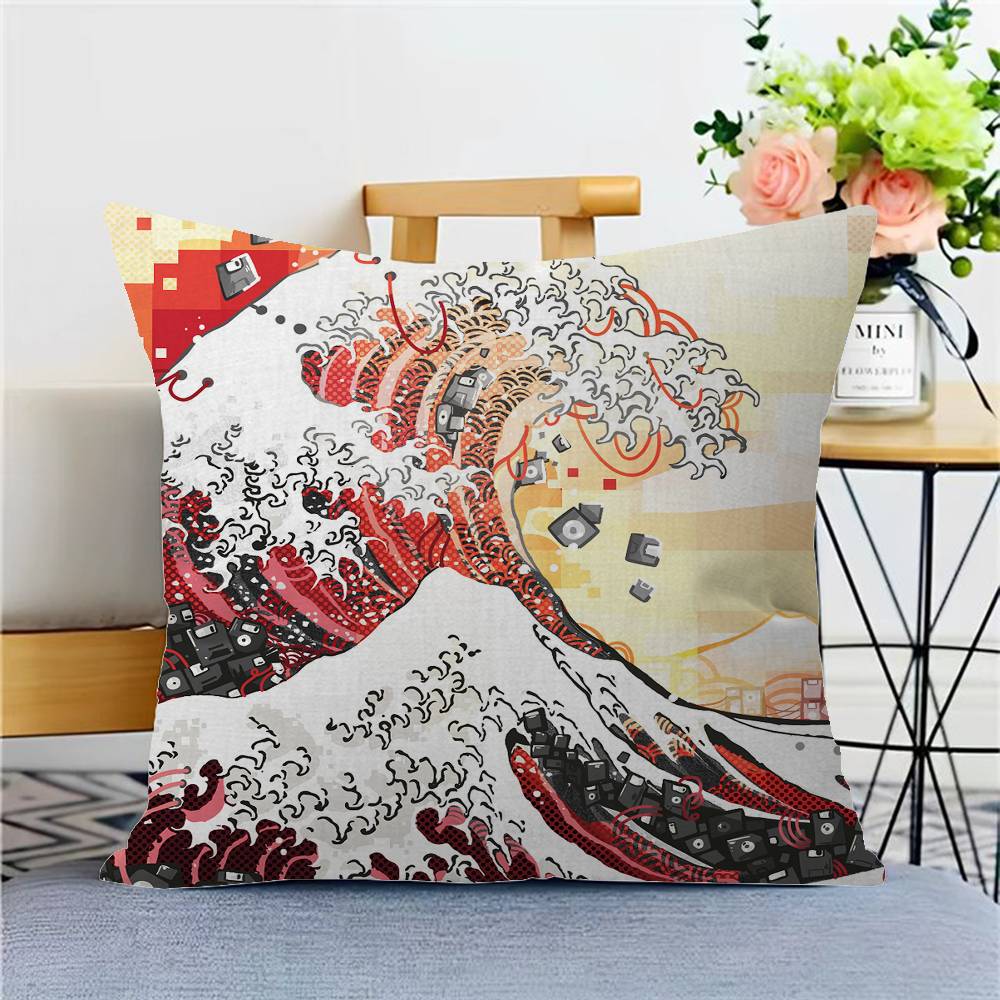 The Great Wave Off Kanagawa Pillow Cover For Bedroom Room And Living Room Sofa Decorative Cushion Cover