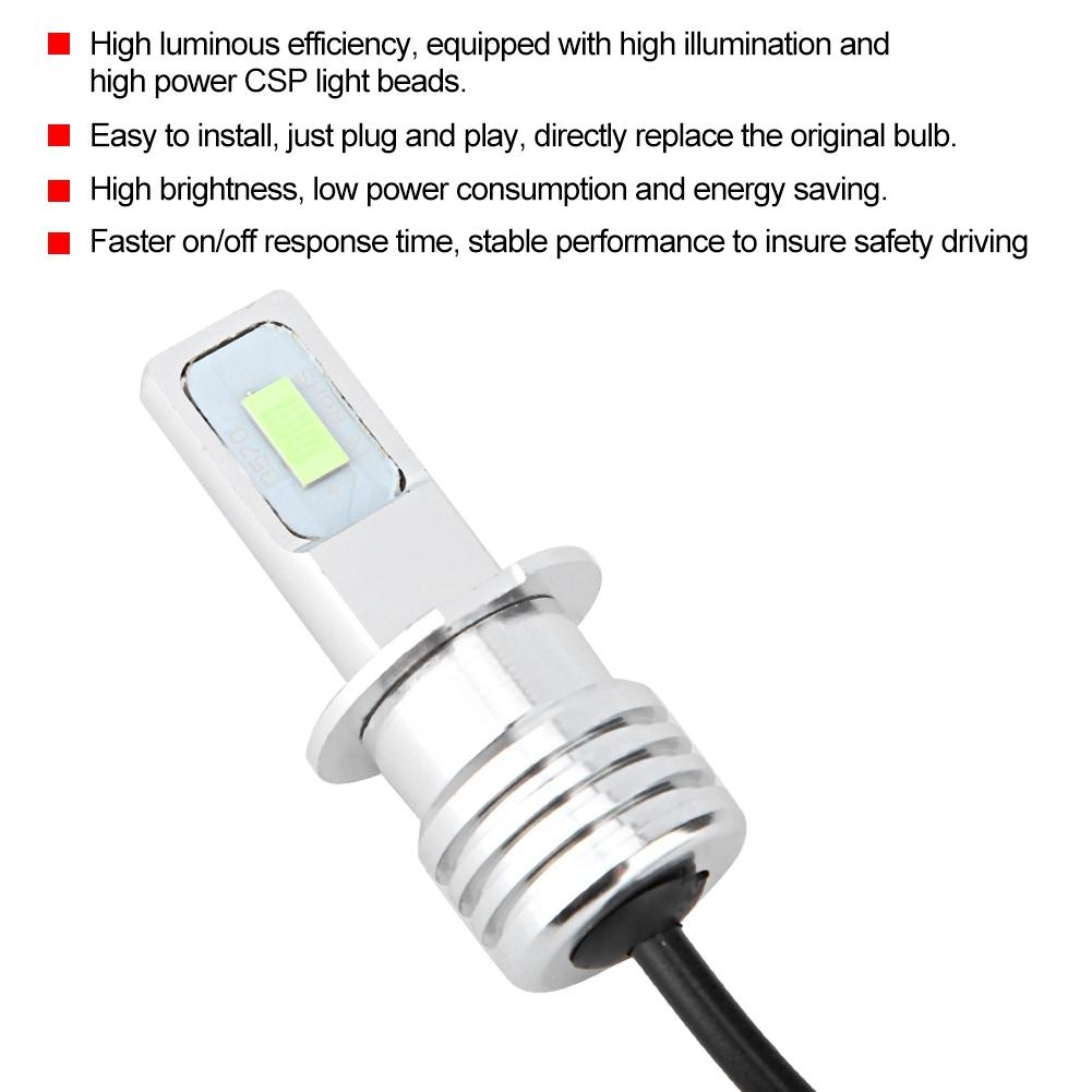 2Pcs H3  80W 8000K LED Fog Light Bulb Lamp Ice Blue12-24V 