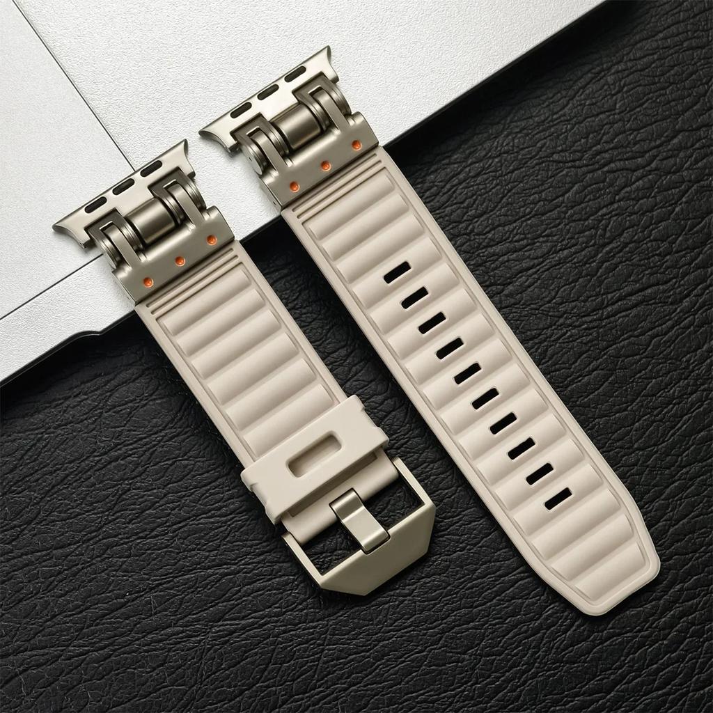 Designer Sports Silicone Band for Apple Watch Strap 49mm 45mm 44mm 42mm for Iwatch Series 9 8 7 6 5 4 Se 3 Ultra 2 Men Bracelet