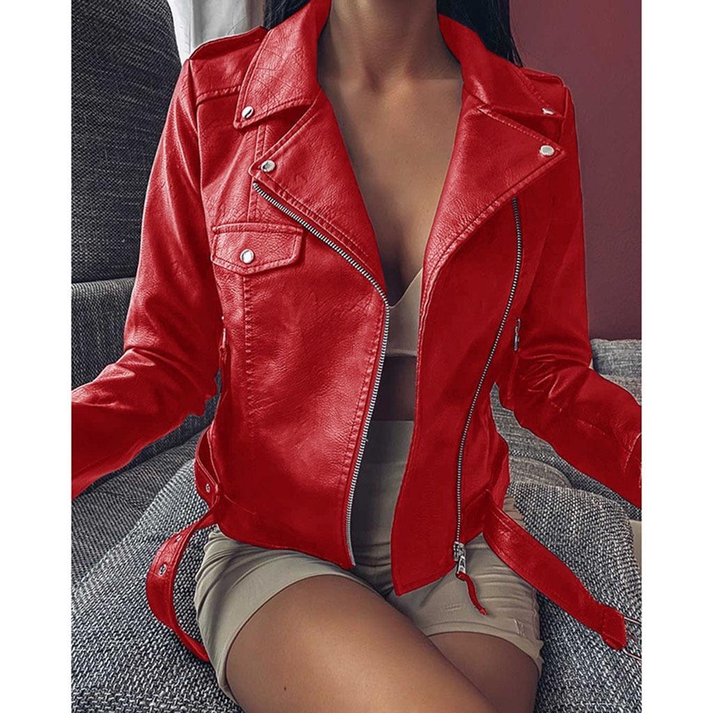 Europäische & Amerikanische Damen Motorrad Lederjacke - Frühling/Herbst, Kurzes Schlankes Design Mode Oberbekleidung 2025.