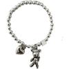 Stainless Steel Bracelets for Women String of Beads Accessories Trend Vintage Simple Cute Bear Pendant Party Jewelry