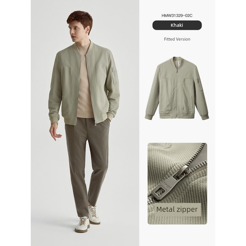 Paper Crane Design Baseball Collar Workwear Casual Jacket for Men 2025 New Autumn New Men's Jacket Spring and Autumn