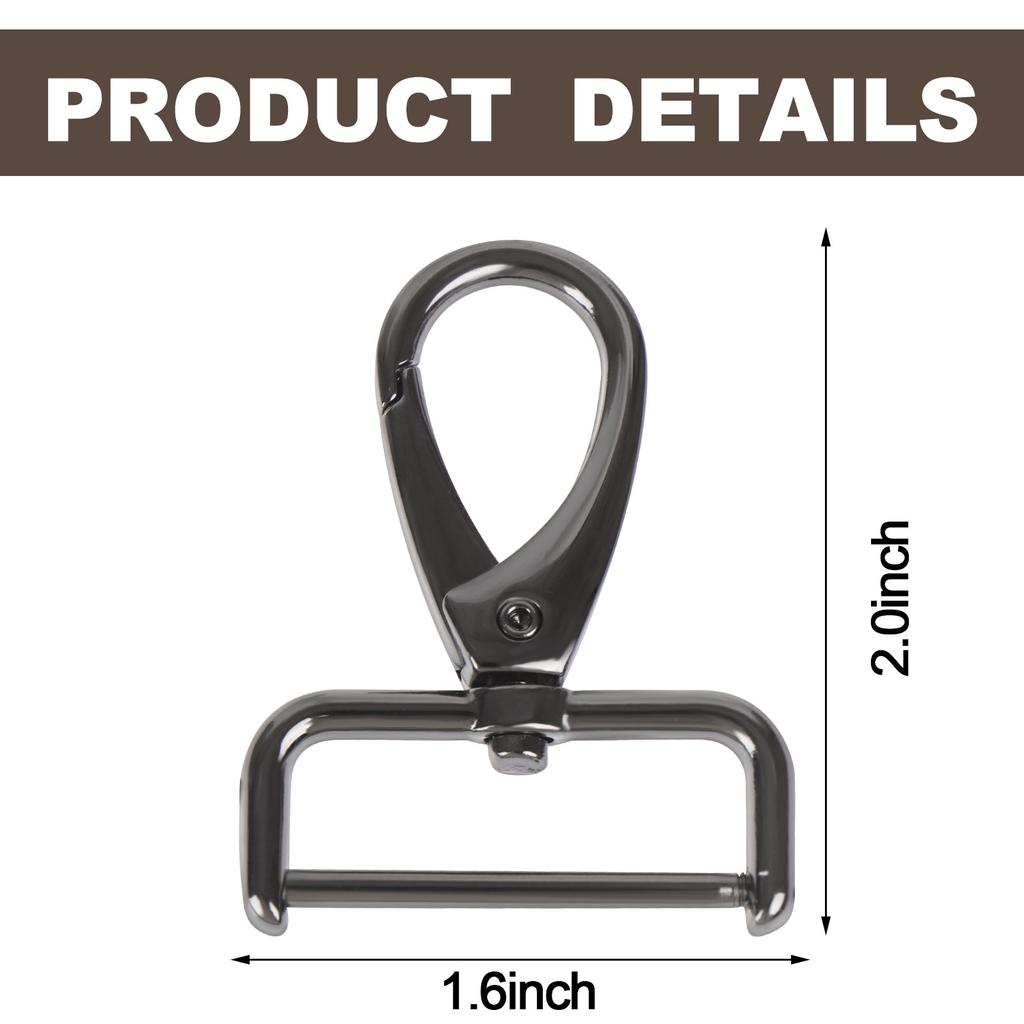 8 Pices Replacement D-Rings Swivel Snap Hooks Rotatable Push Gate Clip Lobster C
