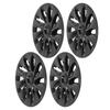 4PCS 18in Wheel Hub Cap Gloss Black Fully Wrapped Wheel Rim Hubcap Replacement For Model 3 2017 To