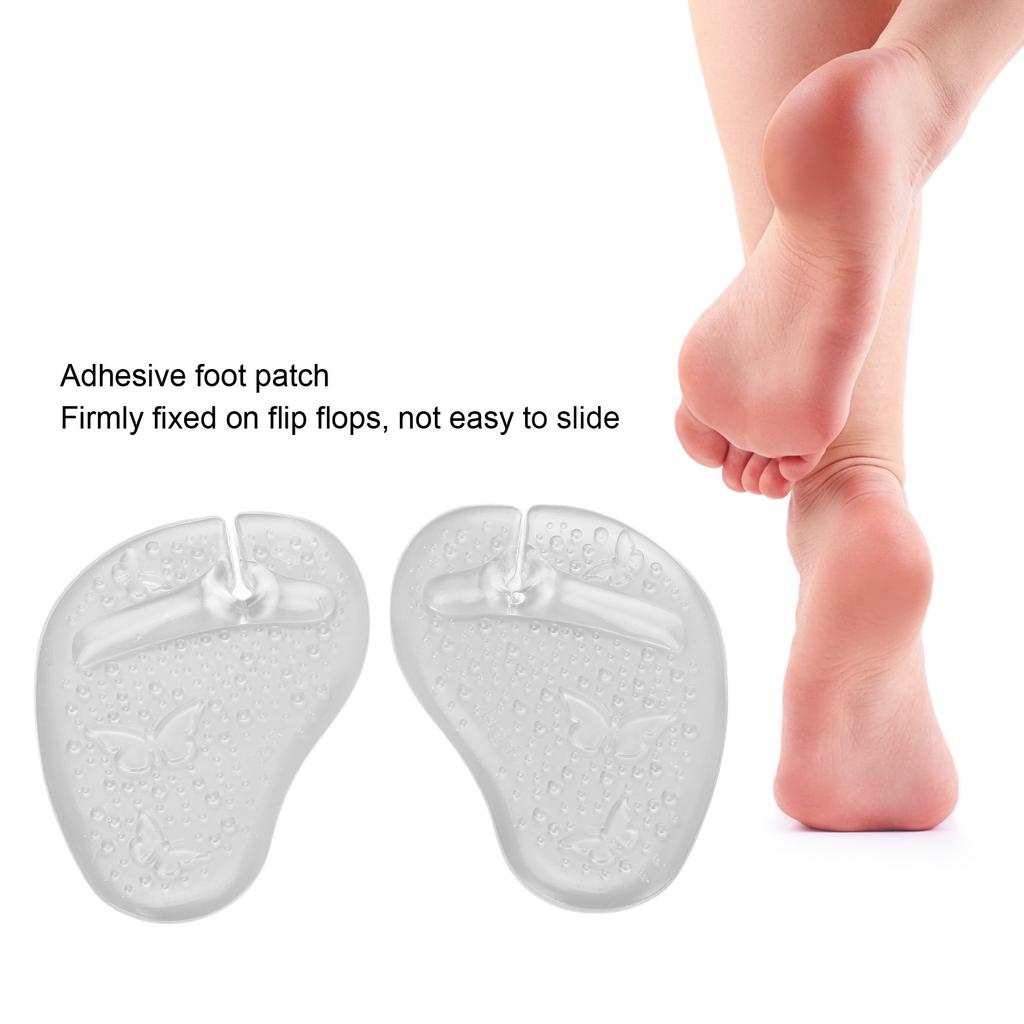 1 Pair Sandal Toe Protector Non Slip Abrasion Resistant Butterfly Pattern Gel Metatarsal Pad Forefoot Cushion Insert for Flip Flop