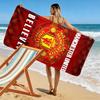 Manchester United F Print Beach Towel, Large Soft Quick Dry Towel for Beach Camping Swimming