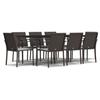 VidaXL Ensemble à manger de jardin 9 pcs coussins résine tressée acier 3186950