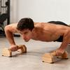 Push Up Bar Ergonomic Small Wood Non-Slip Base Handstand Training Push Up Handle for Home Gym Indoor Floor Office Dorm