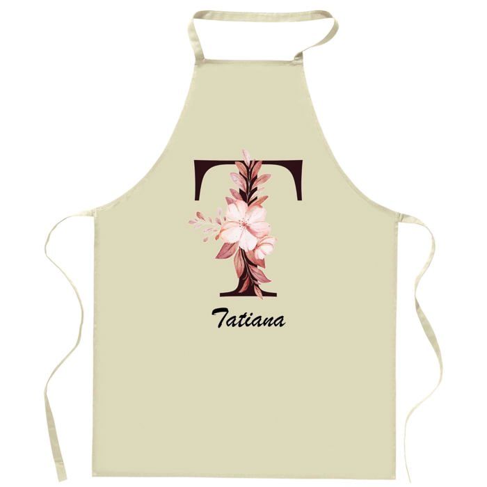 Tablier de cuisine - Tatiana Lettre - Impression bretonne - Coton épais résistant - Fabrication française