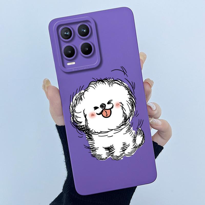 Phone Case For Realme 8 Pro 8i 8S 4G 5G Case Lovely Cartoon Flower Liquid Silicone Soft Shockproof Back Cover For Realme8 Bumper