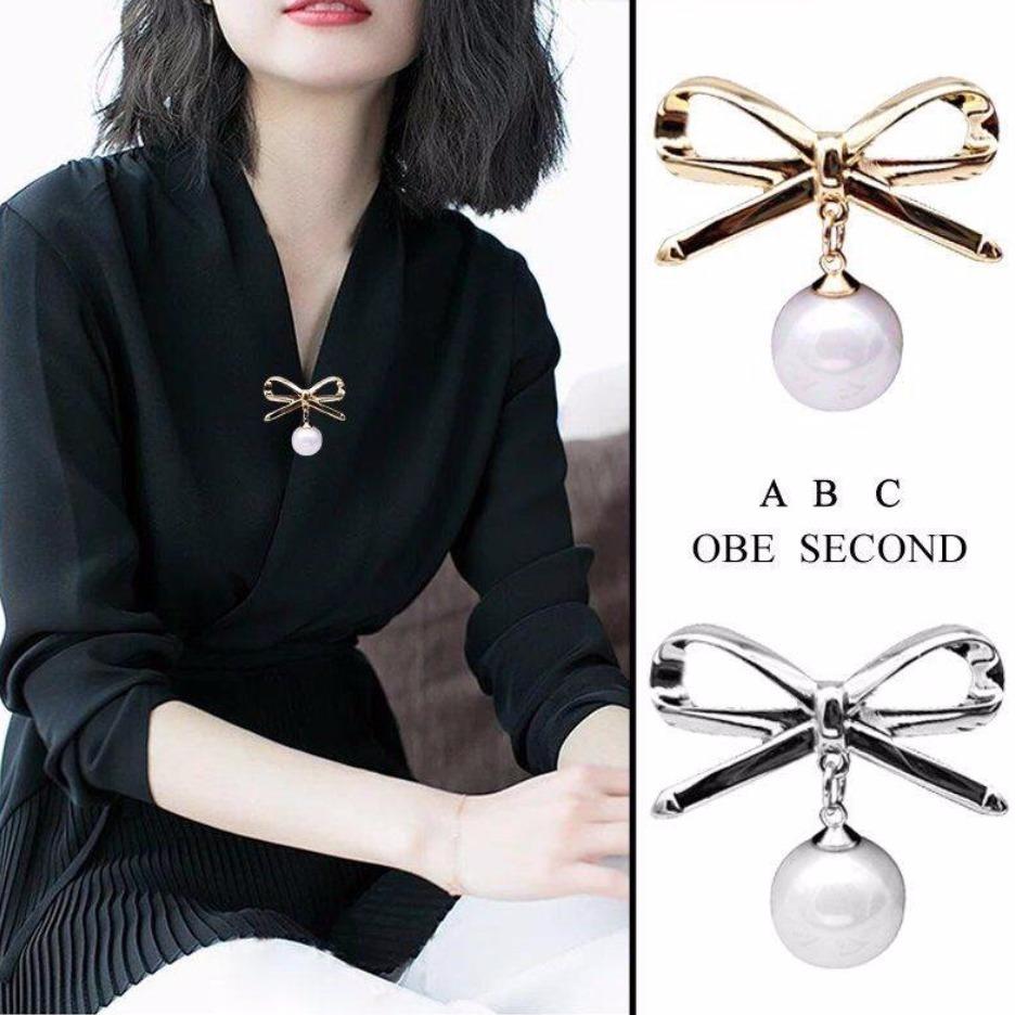 Korsage Schleife Brosche Anstecknadel Anti-Licht Kragenanstecker Damenbekleidung Zubehör