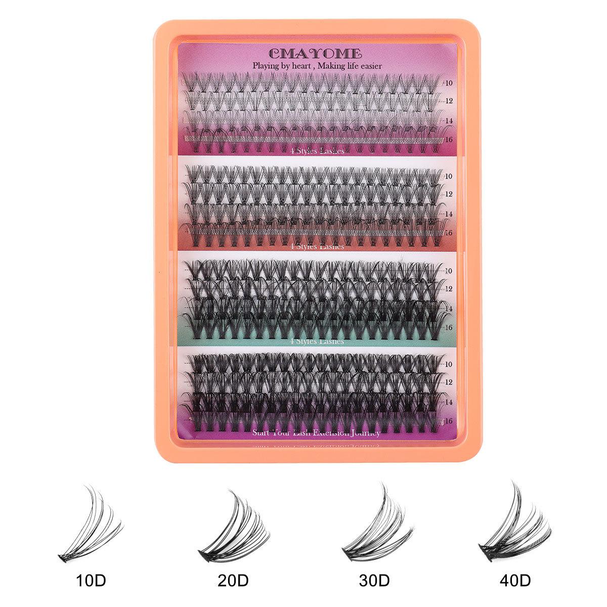 320 пучков D песня одинарные пучки накладные ресницы натуральные густые DIY сегментированное наращивание многоволосковые ресницы