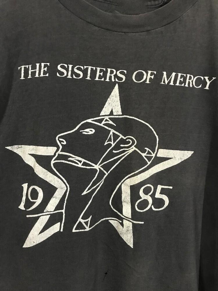 Vintage 1985 The Sisters of Mercy Black Unisex Cotton T-Shirt Unisex T-Shirt S