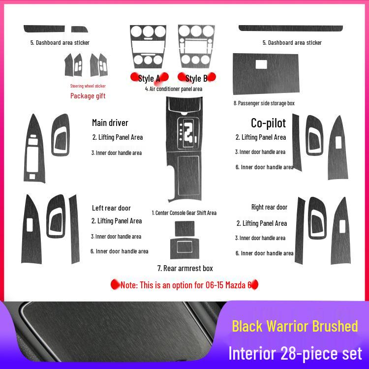 

Плівка на важіль перемикання передач центральної консолі Mazda 6: Наліпки для внутрішнього оздоблення (2003-2015 роки)