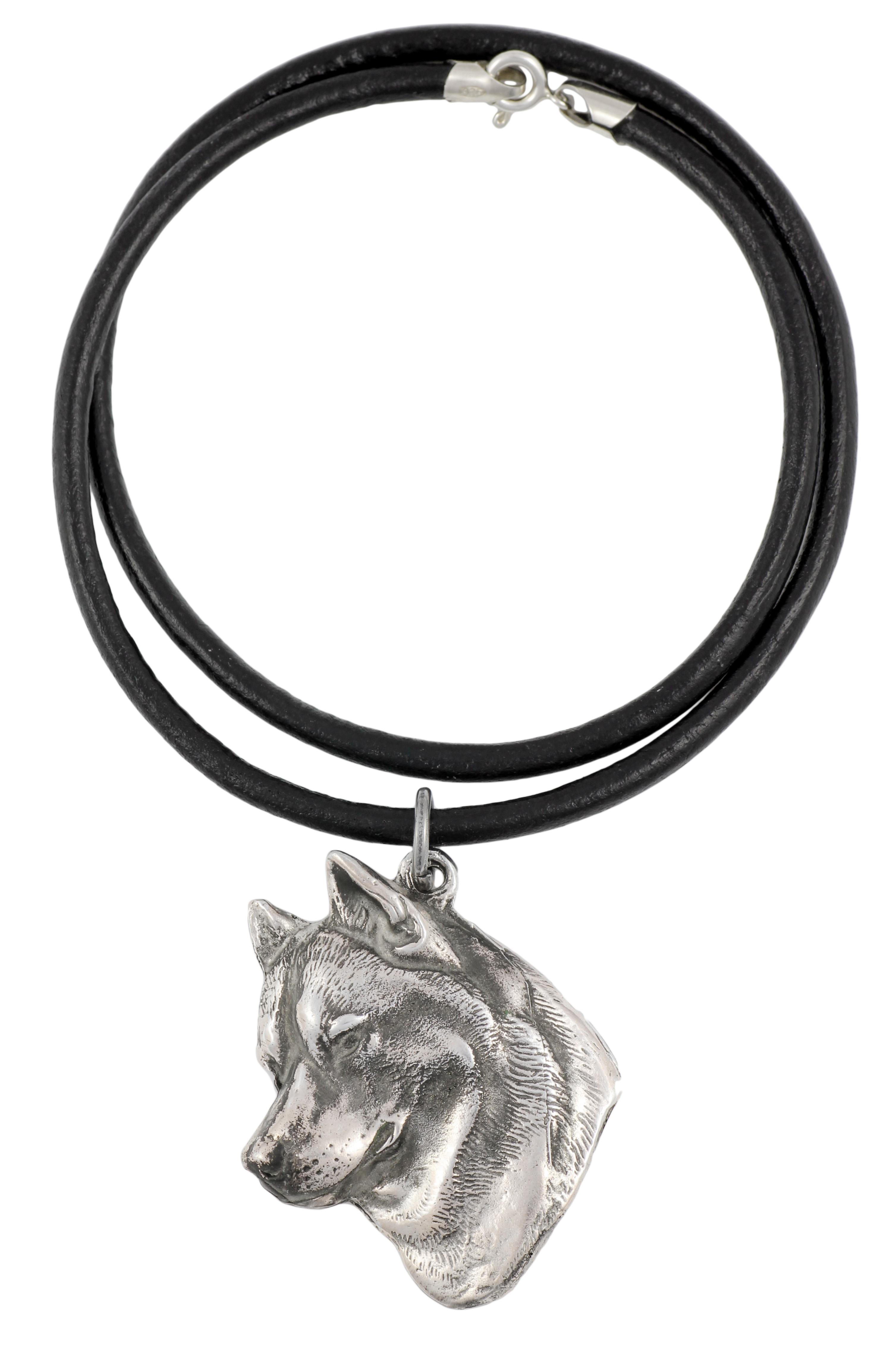 

Siberian Husky, Chukcha - Necklace with dog, silver-plated pendant for dog fan, unique jewelry by Art-Dog brand срібний