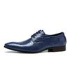 Fashion LuxuryGrain Mens Dress Shoes Slip-On Oxfords Leather Shoes Pointed Toe Formal Business Shoes Plus Size Casual Flats