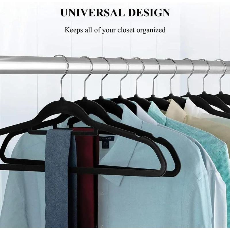 10PCS Premium Velvet Hangers - Non-Slip Flocked Felt Hangers for Suits, Shirts & Closet Space Saving