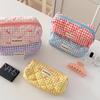 2024 Large Capacity Plaid Bow Pencil Case & Makeup Bag for Girls