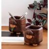 Solid Wood Pen Holder Office Desk Organizer Creative Sheep Pencil Cup Storage Box Birthday Gift Walnut Desktop Decoration