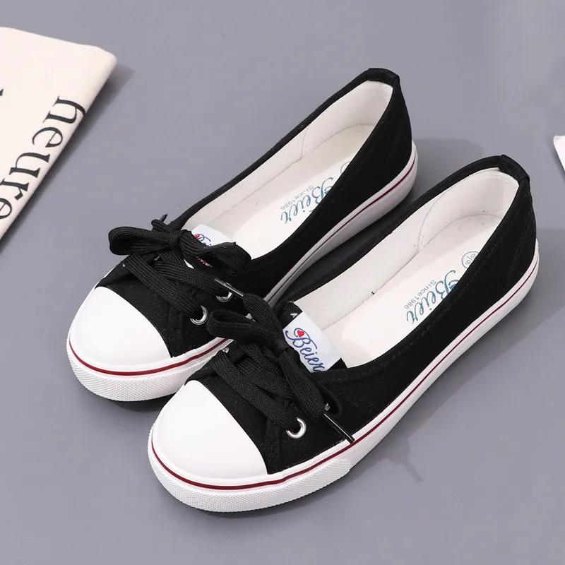 Canvas Shallow Cut Summer Flat Sport Casual Ladies Soft Sneakers Platform Tenis Women