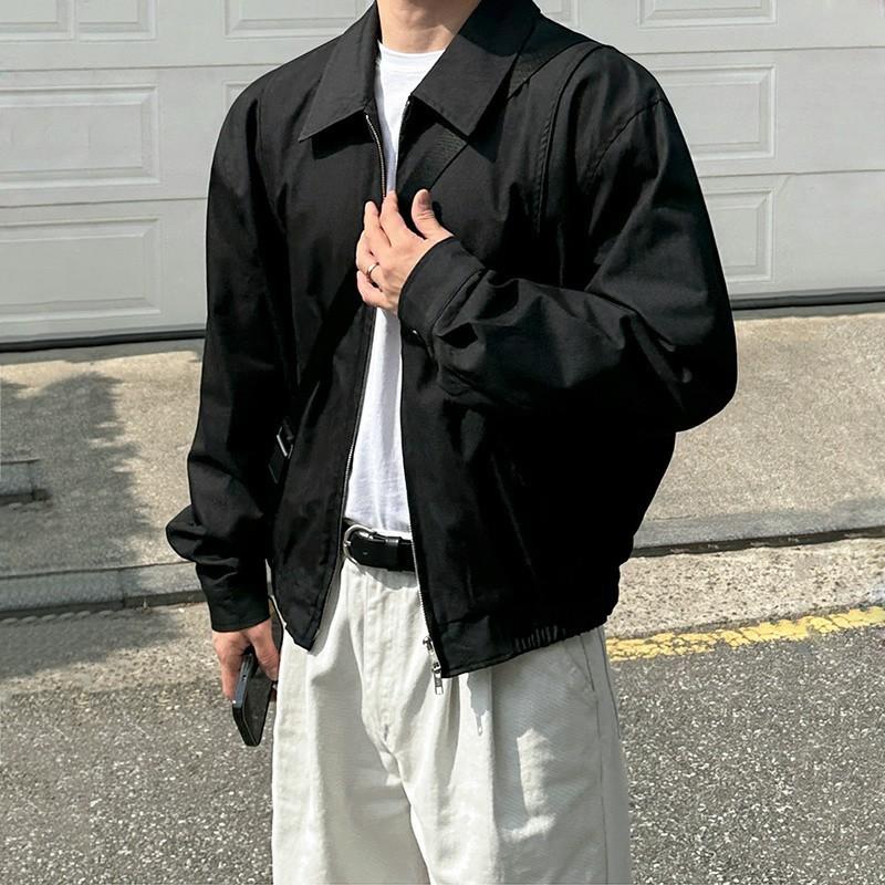Kurzjacke für Herren im Herbst Neuer Stil Locker Revers Oberteil Koreanischer Stil Trendig Schlichte Executive-Jacke