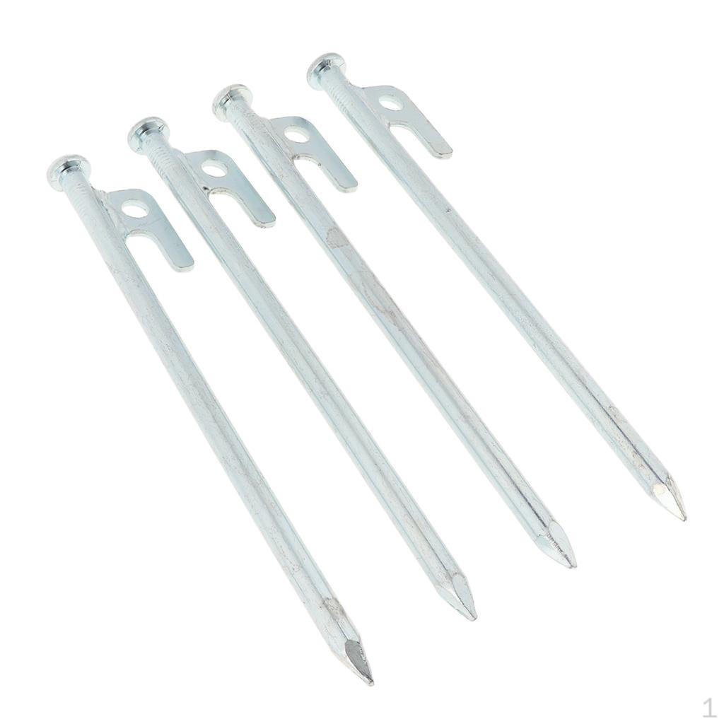 4 Piece Stainless Steel Strength, Camp Canopy, Awning, Rock Stakes, 10mm Dowel