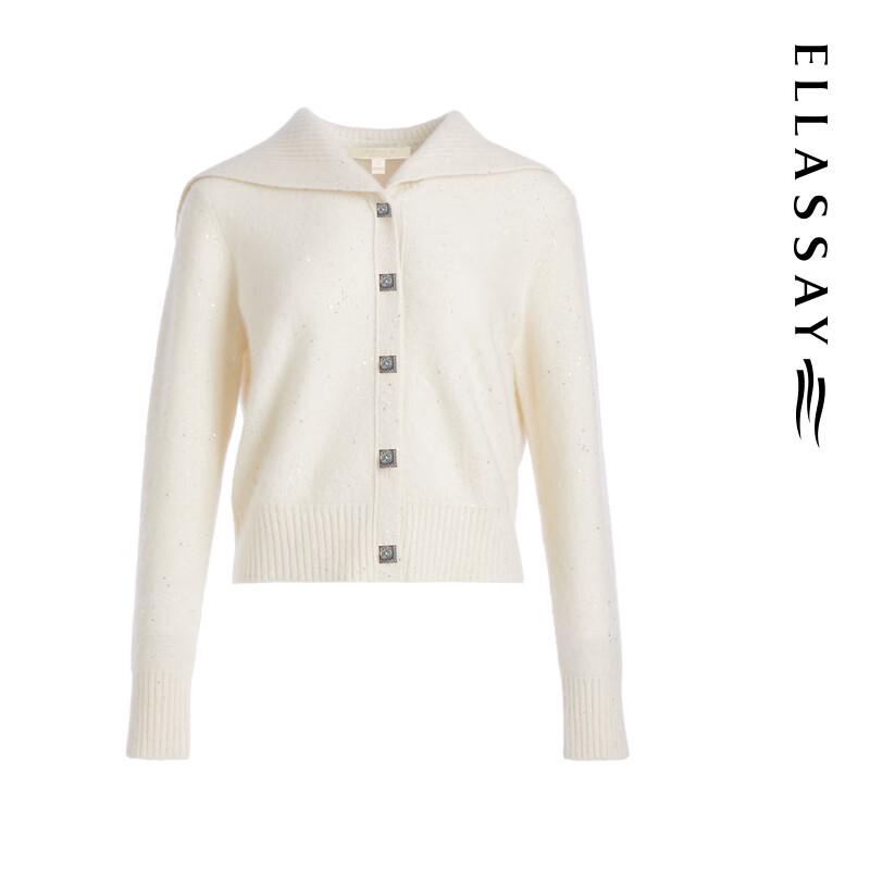 ELLASSAY Women's Cashmere Blend Sequin Knit Cardigan
