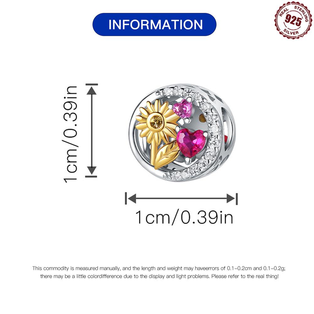 Beads Copper Charms Original Golden Sunflower Plant Beads Fit Bracelet Jewelry Diy Women Fine Gift Accessory