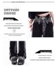 Women's Summer 2024 Black & Gray Gradient Wide-Leg Denim Pants: Slimming, Draping, Floor-Length, Straight-Leg