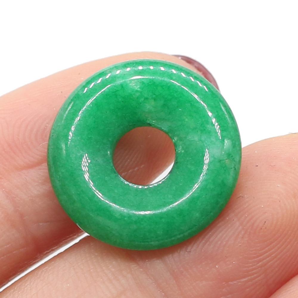 5Pcs Round Natural Stone Big Hole Beads Healing Crystal Gemstone Loose Beads for Jewelry Making DIY Necklaces Accessories 18x18mm