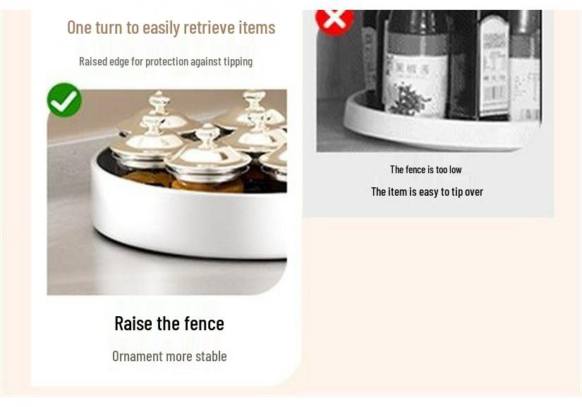 Rotating Kitchen Spice Rack: Stainless Steel Tray for Oil, Salt, Soy Sauce, Vinegar, and Seasonings