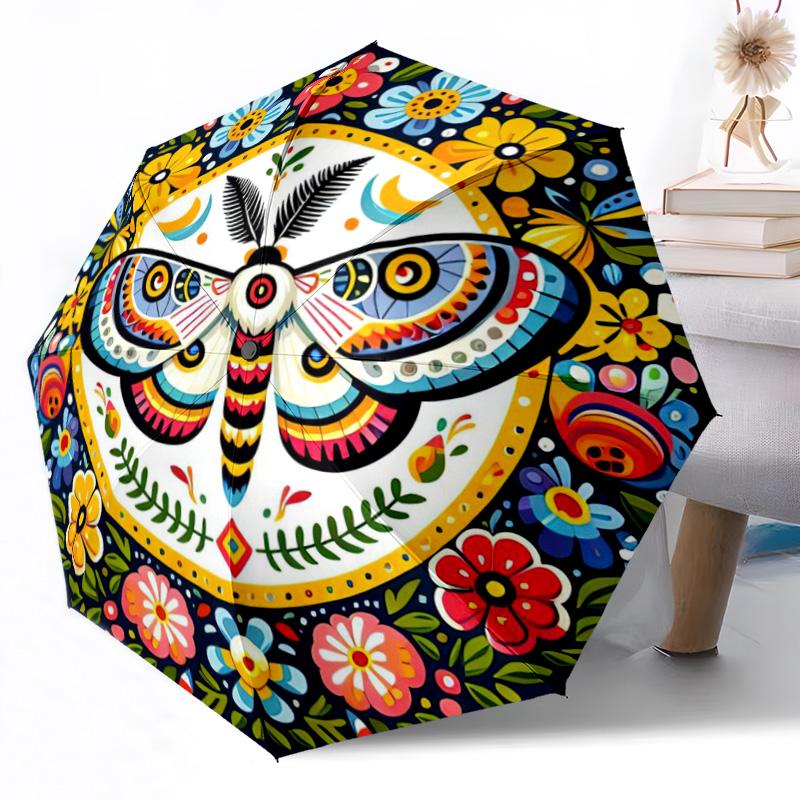 Butterfly  Automatic Umbrella Compact 8-Rib Weight Weight Durable Everyday Carry Umbrella Fashion Lovers