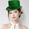 Adult Irish Saint Patricks Day Hat Flat Top Hat Woman Ladies Hats Carnivals Halloween Christmas Party Dress Up Costume