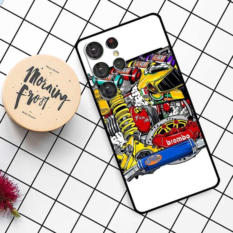 Automobile Spare Parts Car Engine Case For Samsung Galaxy S24 FE S20 FE S21 S22 S23 S24 S25 Ultra S9 S10 S25 Plus Phone Cover
