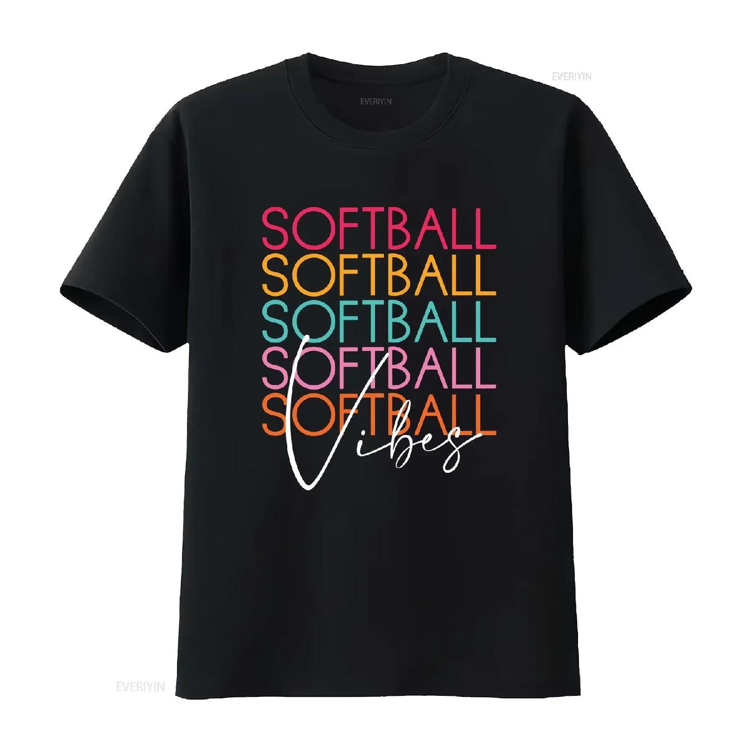 

Футболка Softball Vibes Спортивная Мама Самый Большой Фан Игра с Мячом Любитель Бейсбола Ретро Для Спорта винтажный Стираный Мягкий графический мужской S чёрный