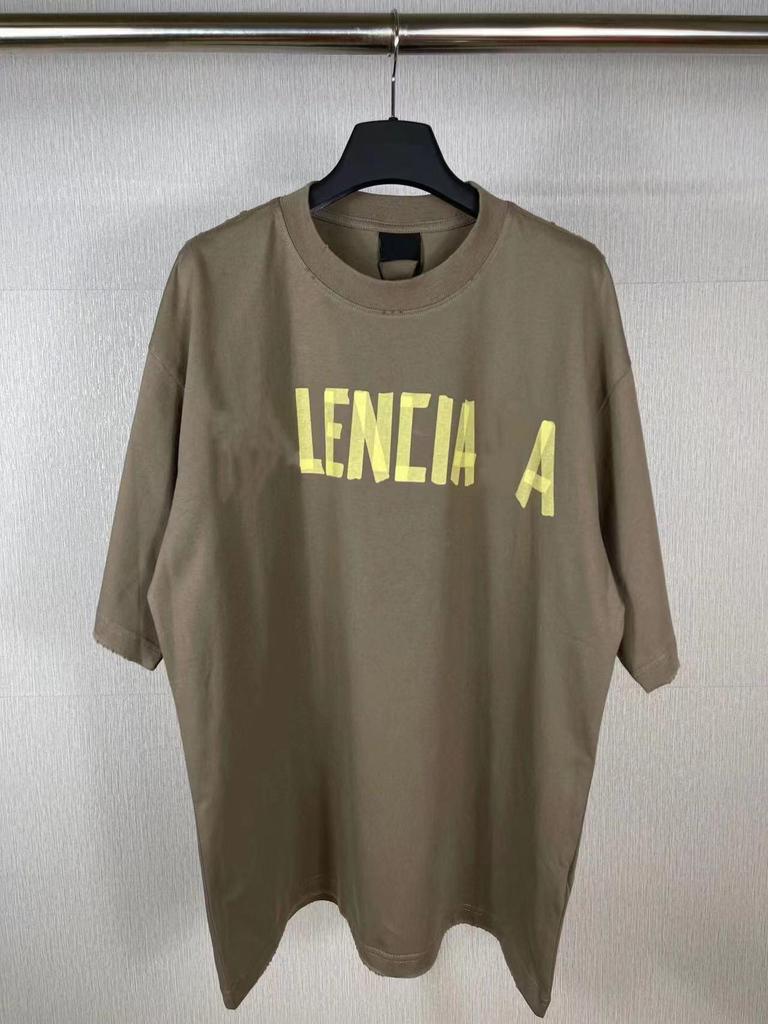 B Brand SS24 Vintage Paříž Logo Páska Prané Volné Tričko