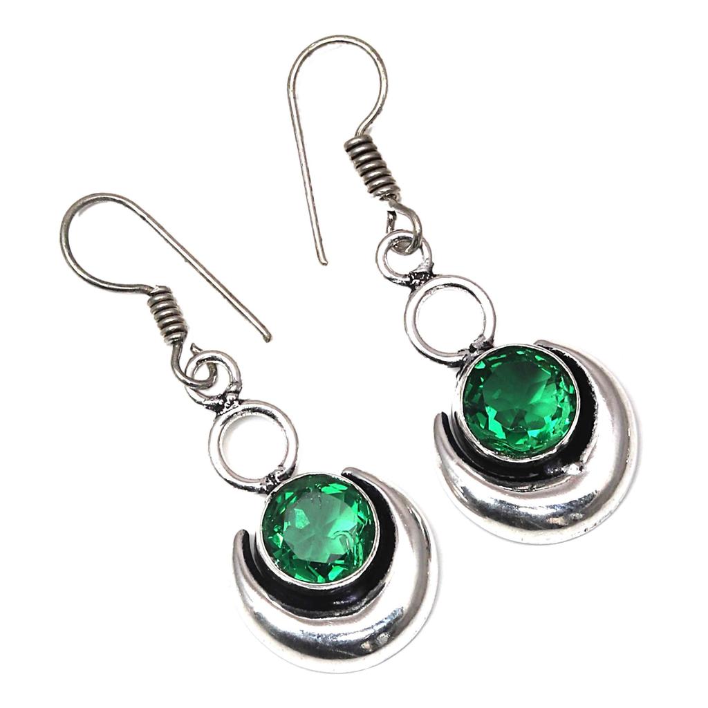 Emerald Quartz Gemstone Handmade Ethnic Jewelry Necklace Set 18-20''