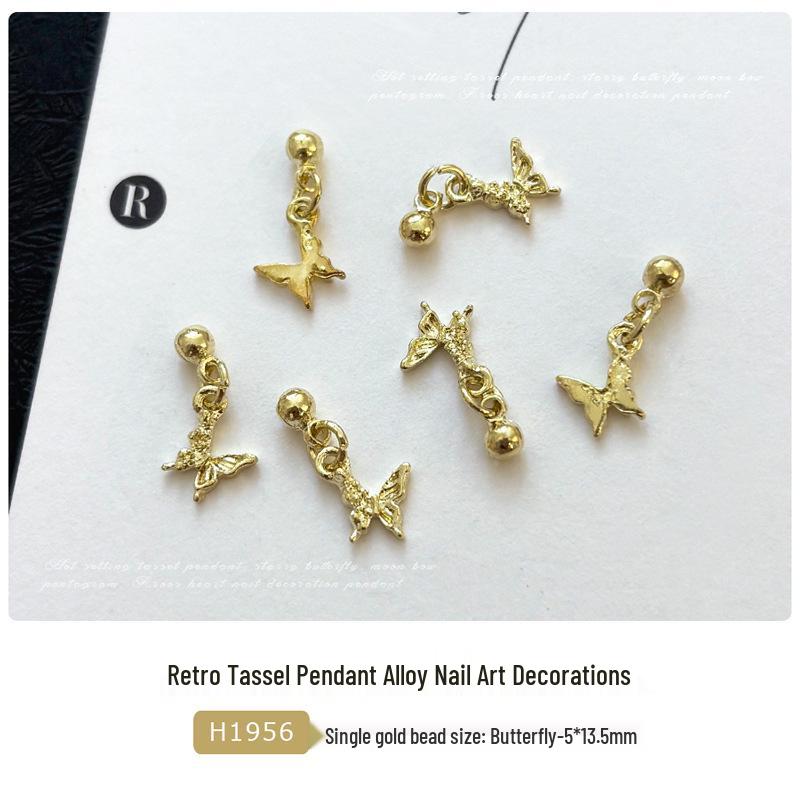 Chrome Hearts Cross Pendant Nail Art: Star, Moon, Butterfly Wearable Nail Drill Accessories