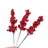 7/12 Head Foam Red Holly Berry Branch for Holiday Decor