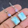 Larimar, Opal Gemstone 925 Sterling Silver Jewelry Earring 1.77"