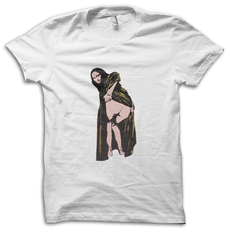 

Banksy Mona Lisa Parody Street Art Urban Graphic T-Shirt M5547 S разноцветный