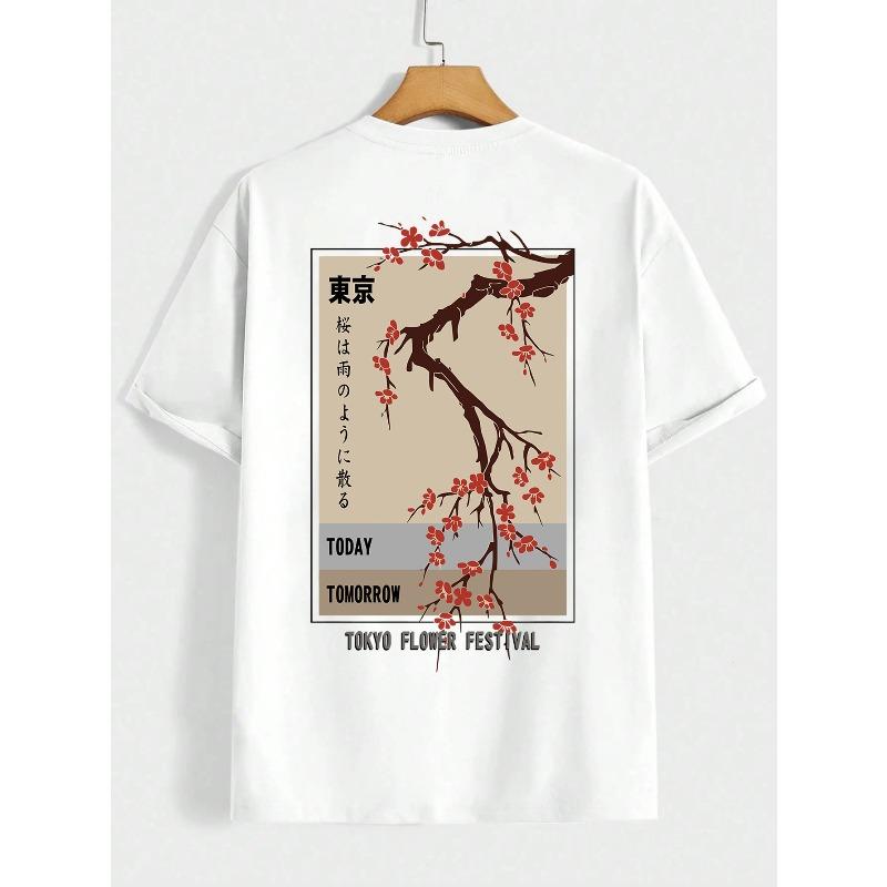 Today Tomorrow Tokyo Flower Festival T Shirt Unisex Fashion ONeck Tshirts Summer Cotton Tops Fashion Loose Street Hip Hop TShirts